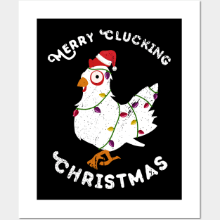 Merry Clucking Christmas Posters and Art